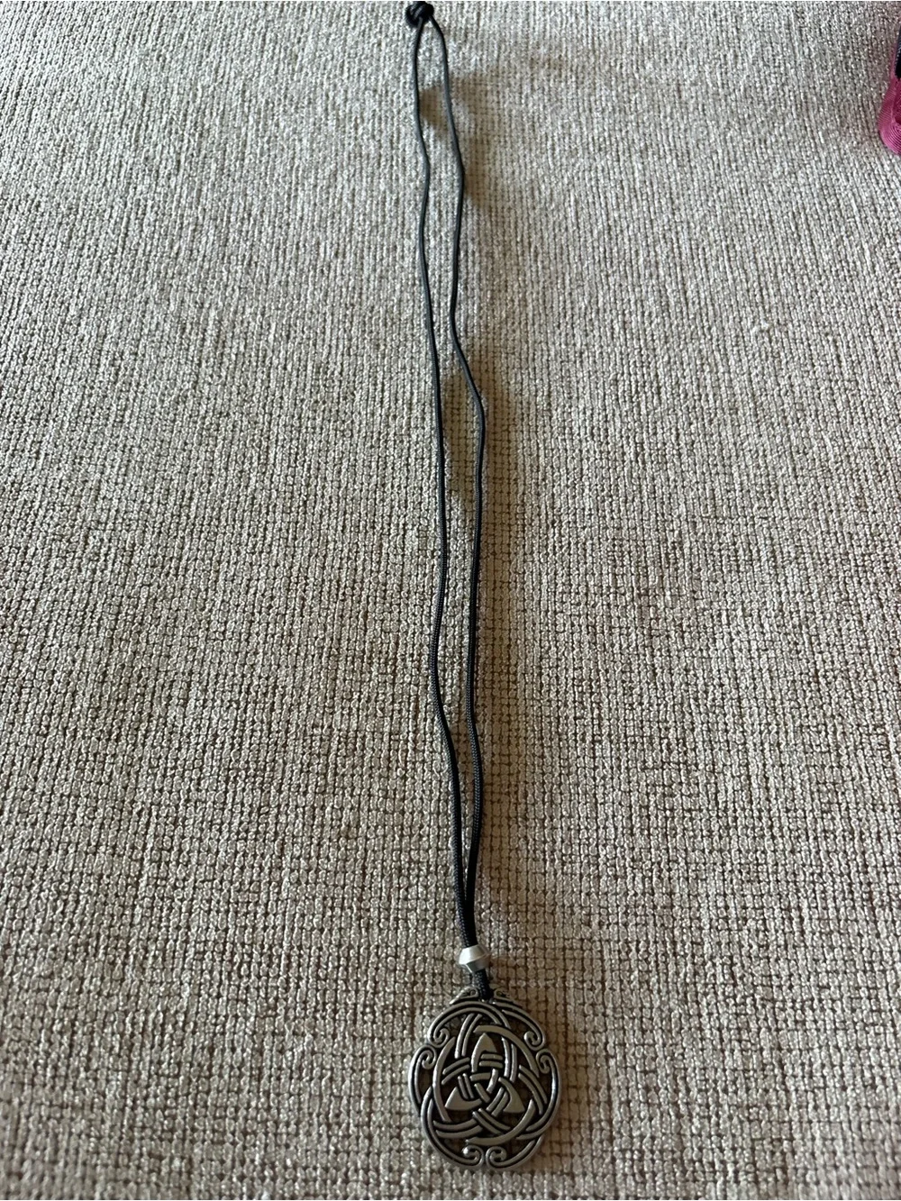 Sterling-Style Celtic Knot Pendant Necklace - Black Cord
